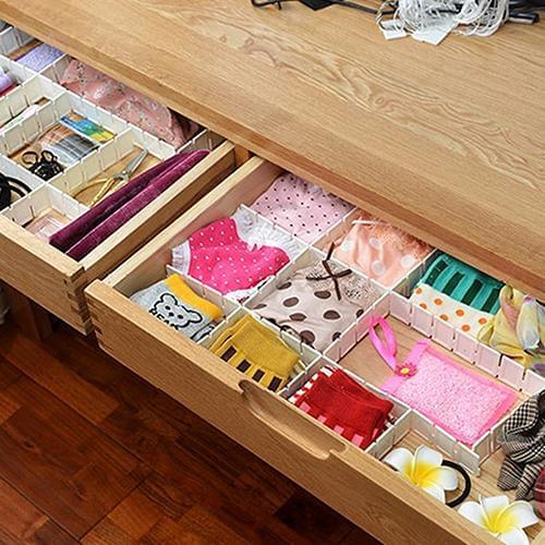 6pcs/set Adjustable Drawer Clapboard Partition Divider Cabinet DIY Grid Household Storage Organizer Underwear Socks Clapboard