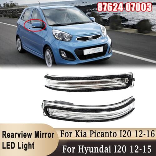Car Side Rearview Mirror LED Turn Signal Lights Reversing Indicator for Kia Picanto I20 for Hyundai I20 2012 - 2015 87624 07003
