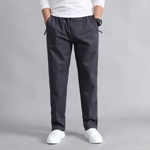 Mens Casual Loose Pants Spring Autumn Cotton Multi-Pocket Cargo Pants Men Overalls Long Pants Straight Trousers Plus Size 6XL