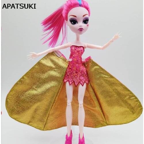 Pink Party Dress For Monster High Dolls Big Wedding Dress Summer Dresses Vestidos One Piece Dresses Clothes For Monster Doll