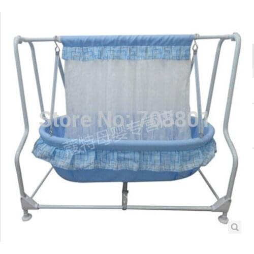 Baby Swing Cradle Steel Frame 100% Cotton Baby Mat Bassinet Baby Rocker With Mosquito Net Baby Mat