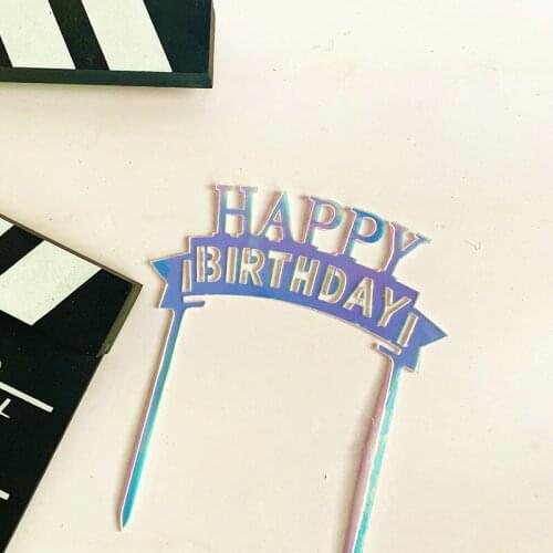 Arch shape Discoloration cake insert flag Birthday party acrylic cake Flags creative adults/children birthday cake Adornment