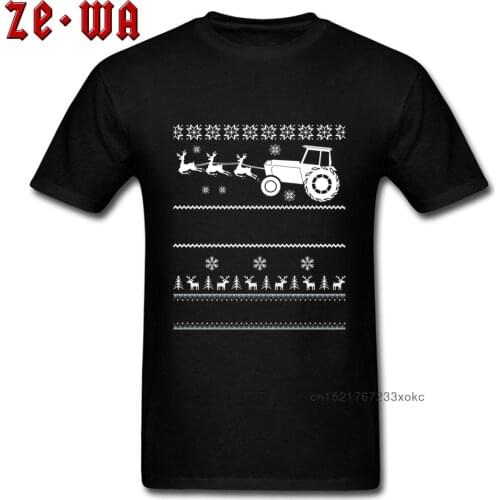 T Shirt for Men Christmas Farmer Ugly Deer Sweater T-Shirt Casual Short Sleeve Coupons O-Neck Cotton Tops TShirt Summer/Fall
