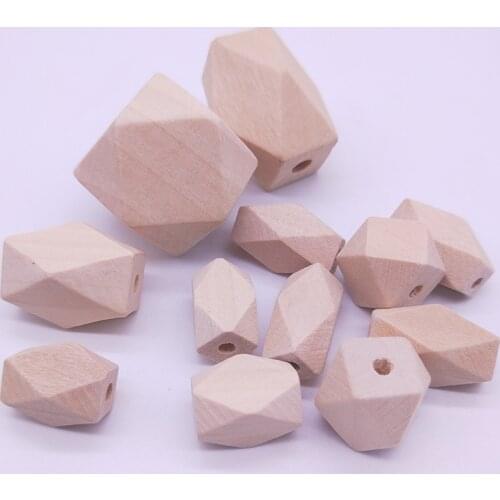 Geometric irregular polygon long wood beads Natural Color Environmentally friendly Big Wood Beads DIY Crafts Jewelry Accessories