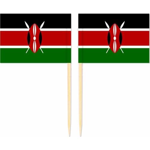 Kenya Toothpick Flag 3.5X2.5CM Cake Topper Party Cupcake Wedding Baby Shower Supplies Lovely Baking Dessert Decorations