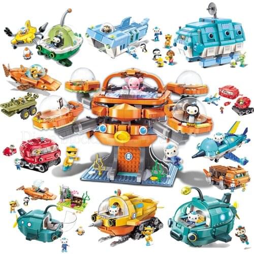 Octonauts Kwazii Gup Creator Deep Sea Building Blocks Figures Bricks Kit Classic Ocean Submarine Model Kids Toys Gifts