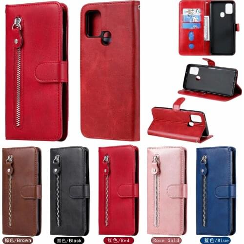 A71 Flip book Leather zipper Wallet Cover For Samsung Galaxy A21s M21 M31 A51 S9 S20 FE 5G Note 20 A50 A30 A20 A10 A7 Phone case