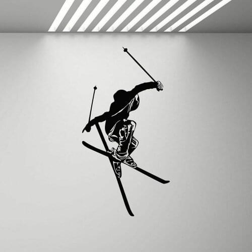 Ski Wall Decal Skier Poster Gym Mural Winter Games Skiing sPORTS Vinyl Wall Sticker Home Decor Teen Room Living Room Z726
