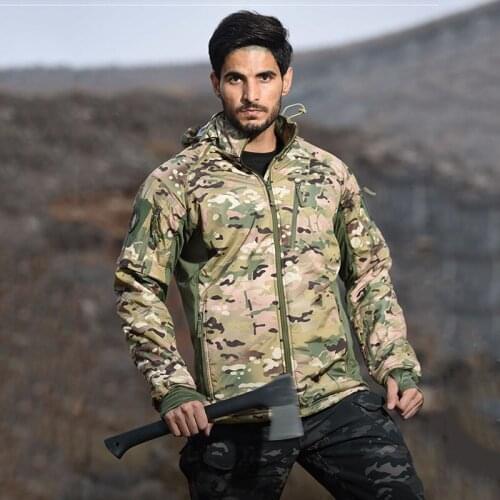 Men Outdoor Winter Military Tactical Jackets Plus Velvet Thick Thermal Waterproof Coats Climbing Fishing Riding Softshell Jacket