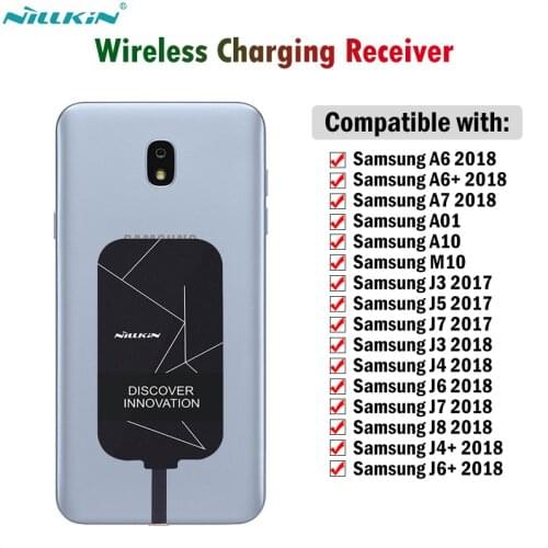 Nillkin Qi Wireless Charging Receiver for Samsung Galaxy A01 A10 M10 A6 A7 2018 J3 J5 J7 Pro J4+ J6+ J8 2018 Micro USB Adapter