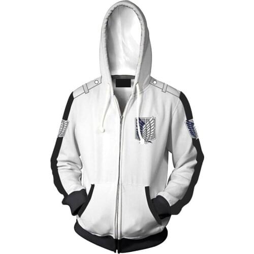 New Anime Attack On Titan Survey Corps 3D Printed Hoodies Cosplay Coat Fashion Casual Men Women Zipper Sweatshirts Hip Hop Tops
