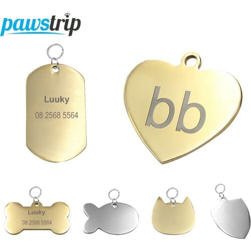 Pawstrip Anti-lost Dog ID Tag Customized Dog Tag For Dogs Phone Name Cat Tag Pet ID Tags Custom Engraved Dog Collars Pendant