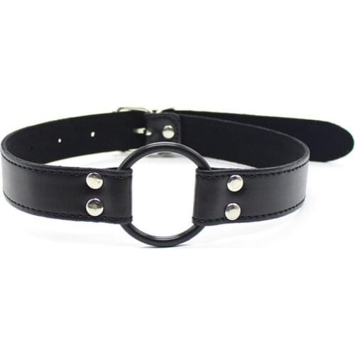 Plastic O-Ring Leather Bondage Belt Open Mouth Gag Adult Sex Games Erotic Toys For Couples Slave Restraints Fetish tools