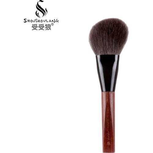 Shoushoulang Professional Handmade Make Up Brush Angled Face Powder Contour Brush Soft Saikoho Goat Hair Makeup Brush