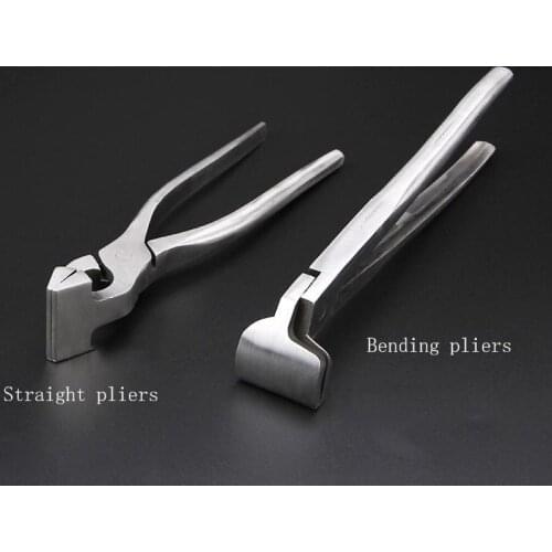 1 PCS Professional Leather Craft Pressurized Edge Flat Tongs DIY Handbag Wallet Making Tools Bent Straight Mouth Pliers Handmade