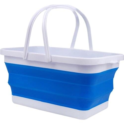 Collapsible Bucket Portable Foldable Water Container 12L Multi Use Outdoor Clean Bucket for Fishing Camping Picnic Car Wash Mop