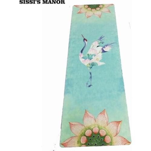 Folding Natural Rubber Yoga Mat eco-friendly slip-resistant Hot Yoga best yoga mat for hot yoga Fitness Gym mat Crane & Lotus