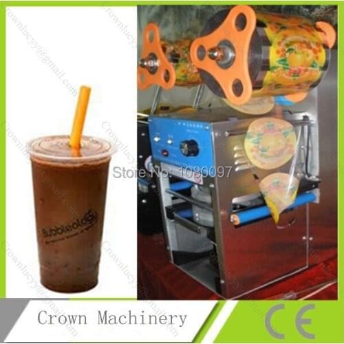 Soya milk beverage bubble tea stainless steel cup sealing machine for sale