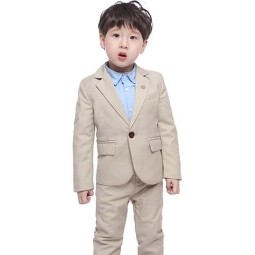 Wedding Suits For Flower Boys Children Blazer Pants Tie 3PCS Formal Tuxedo Clothing Set School Kids Prom Performance Costume