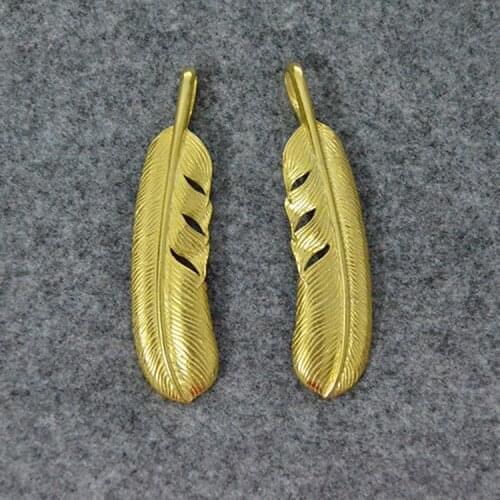 Takahashi Kagura Goros 925 Sterling Silver gold-plated Feather Necklace Pendant Personality Diy Point Gold Handmade Accessories