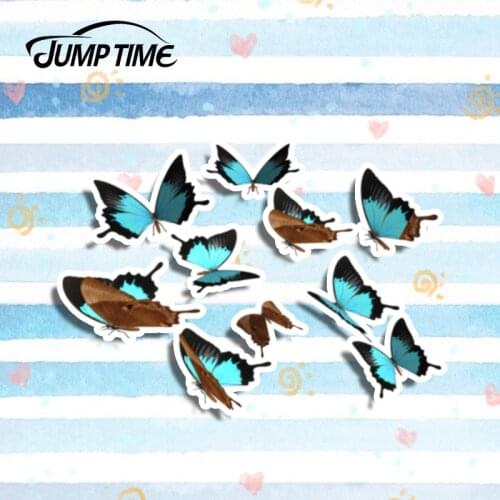 Jump Time 13cm x 9.3cm Beautiful Colorful Butterfly Decal Vinyl Bumper Sticker Car Truck Window Stickers Car Covers
