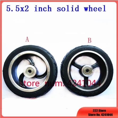 High-quality Solid wheels 5 inch 5.5x2 145x40 6x2 Fast wheel F0,jackhot,Nes carbon fiber scooter solid tire with alloy rim