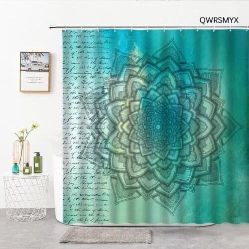 Geometric Mandala Flower Shower Curtains Bathroom Curtain Bathtub Screen For Bath Home Decor Background Wall Bathroom Products