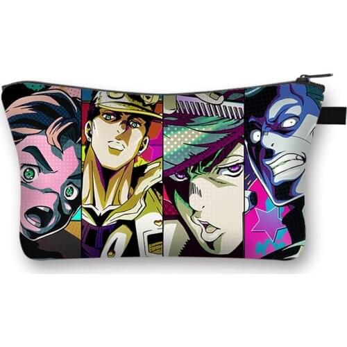 Anime Jojo Bizarre Adventure Women Makeup Bag Girls Storage Bags Ladies Cosmetic Case Female Make Up Pouches Organizer