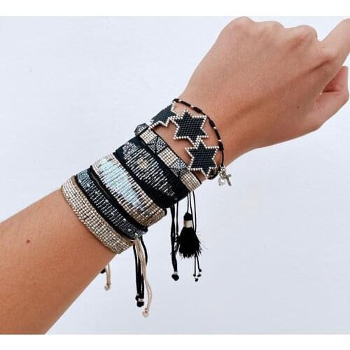 BLUESTAR Women MIYUKI Bead Bracelets Star Pulseras Mujer Moda Crystal Handmade Woven Armband 2021