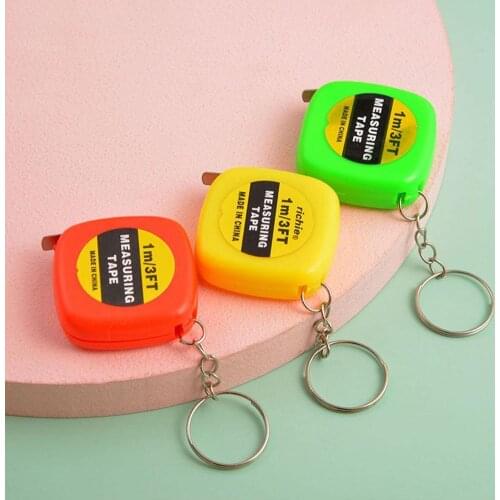 1m/3ft Children Height Ruler 1pc Easy Retractable Measure Color Tape Portable Ruler Ruler Mini Random Pull Keychain X0R4
