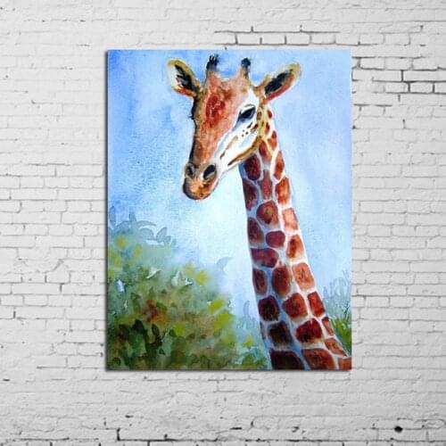 100% Handpainted Beautiful Giraffe Hang Pictures Modern Wall Art Abstract Animal Pictures Oil Painting On Canvas Best Decor