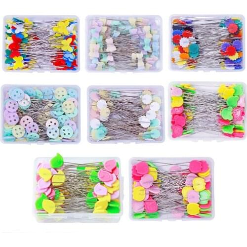 100pcs Plastic Cartoon Pin Embroidery Flat Head Positioning Pin Tools Sewing Needle DIY Sewing Accessories New Arrivals
