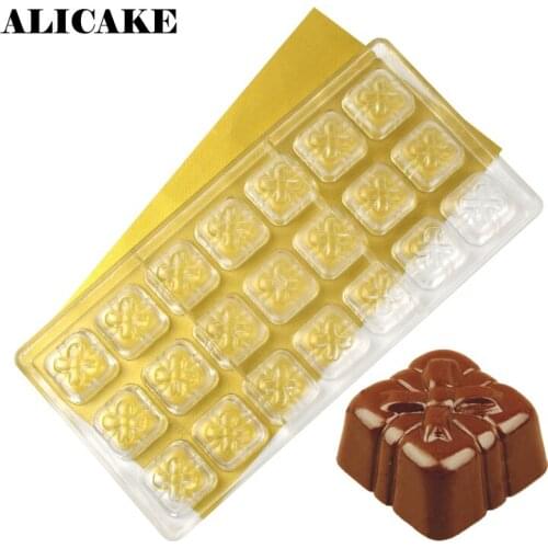3D Chocolate Bar Mold Polycarbonate Plastic Filled Chocolate Candy Form Mould Gift Box Shape Baking Pastry Bakery Molds Tools