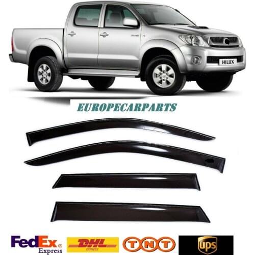 For Toyota Hilux 2005-2015 Side Window Visors Sun Rain Guard Vent Deflectors 4 pieces
