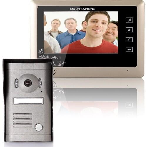 MOUNTAINONE 7 Inch Video Door Phone Doorbell Intercom Kit 1- aluminum alloy outdoor camera 1-monitor