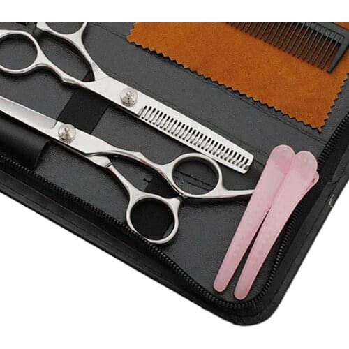 8 Pcs. Premium Haircut Set, Hair Scissors, Hairdressing Scissors with Combs, Clips, Etc