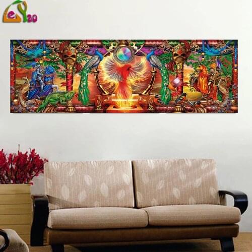 DIY Diamond Painting Kingdom of The Firebird 5d Diamond Mosaic Full Drill Embroidery Cross Stitch Fantasy peacock Handmade Hobby