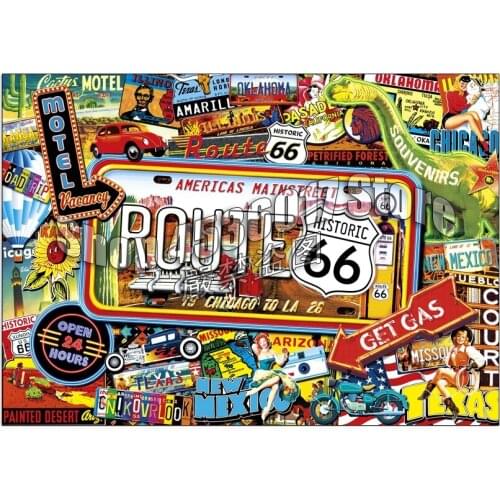 Americas Main Street DIY Full Diamond Embroidery Diamond Painting Mosaic Cross Stitch Cartoon Art Needlework Crafts Home Deco