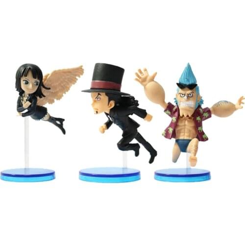 Bandai Original ONE PIECE Anime Figures Rob Nico.Robin Lucci Franky PVC Action Figure Collections Hand-Model Toys Kids Gifts