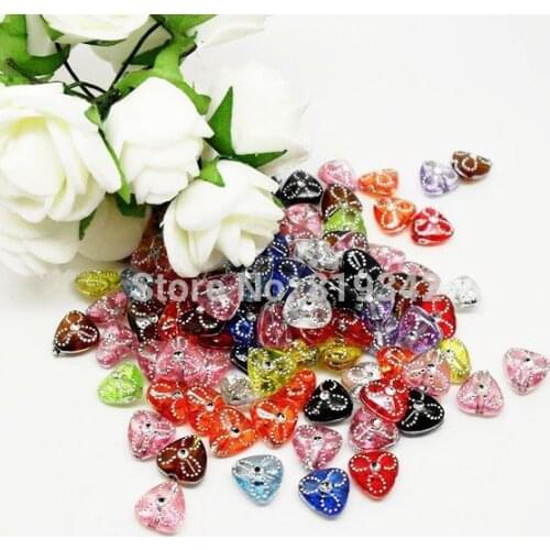 Free Shipping 500pcs/lot 9x9mm random Mixed Foil Flower Charm Acrylic Small Hole Beads jewelry findings