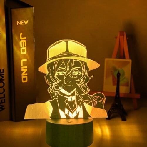 Bungo Stray Dogs Osamu Dazai Lamp for Room Decor Friend Birthday Gift Gadget Nakahara Chuya Night Light Anime Neon Light Dazai