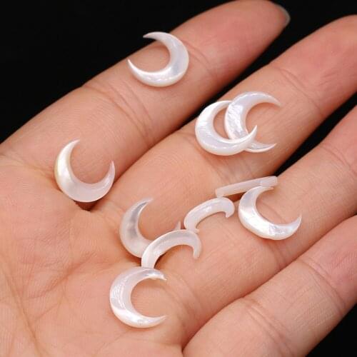 Moon Shape Natural Mother of Pearl Shell Beads Loose Bead Charms for Jewelry Making Necklace Earrings Gifts Accessories