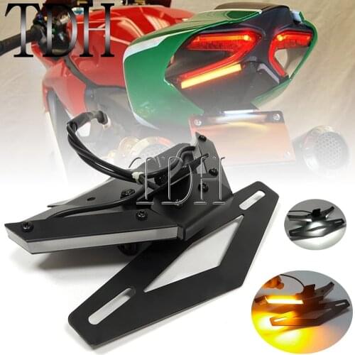 For Ducati Panigale V4 R S 2018 2019 License Plate Frame Holder Turn Signal LED Light Motorcycle Tail Tidy Fender Eliminator Kit