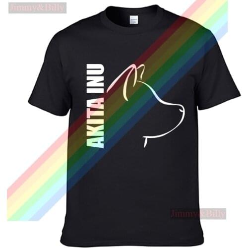 Dog Akita Inu Style White Logo Summer Print T Shirt Clothes Popular Shirt Cotton Tees Amazing Short Sleeve Unique Unisex Tops