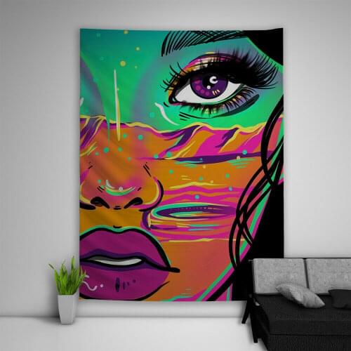 Abstract Character Tapestry Kawaii Room Decor Art Poster Background Cloth Room Decor Tapestries Aesthetic Room Decoration Mural