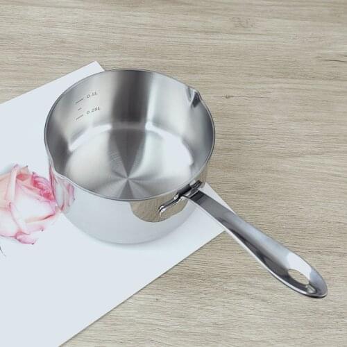 21oz/600ml) Coffee pot Butter Coffee maker Milk Warmer Mini Butter Melting Pot with Spout 304 Tri-Ply Stainless Steel