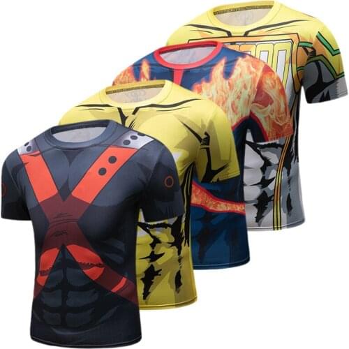 Compression Running Sport Shirt Men Quick Dry Short Sleeve Fitness Gym Sweatshirt Crossfit Training Bodybuilding Workout T Shirt