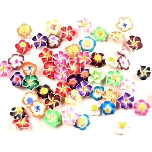 LF 100Pcs 15x15mm Mixed Flower Clay Cabochon Flatback Decoration Crafts Embellishments For Scrapbooking Diy Accessories