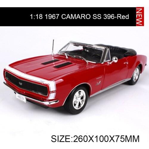 Maisto 1:18 diecast Car Chevy 1967 CAMARO SS 396 Roadster Muscle Cars Alloy Car Metal Vehicle Collectible Models toys For Gift