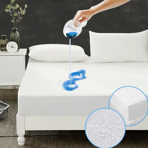 160X200cm Smooth Waterproof Mattress For Box Spring Mattress Cover Bed Mat BedBug Wetting Proof and Hypoallergenic Fitted Sheet